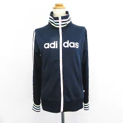 アディダスネオ adidas neo ジャージ トラックジャケット 長袖 ジップアップ ライン ロゴ L ネイビー スポーツウェア ※EKM