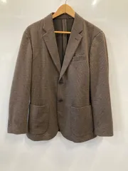 ピD113⚫︎UNIQLO⚫︎ユニクロ⚫︎ジャケット⚫︎千鳥格子⚫︎表地⚫︎ポリエステル56％⚫︎綿44％⚫︎裏地⚫︎ポリエステル100％⚫︎ポケット布⚫︎ポリエステル100％⚫︎sizeL⚫︎茶