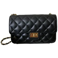 美品 Maison Vincent メゾンヴァンサン キルティング チェーンショルダーバッグ ブラック レディース 古着 中古 USED