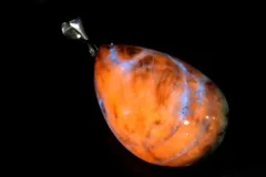 【１点物】シルバー925◇アフガニスタン産 ブルーハックマナイト　30x21mm　ドロップ ペンダントトップ パワーストーン 天然石 _PC9610