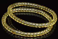 バルト海産 アンバー(琥珀)　3-4x5mm　ボタン ブレスレット 1個売り パワーストーン 天然石 _B1557