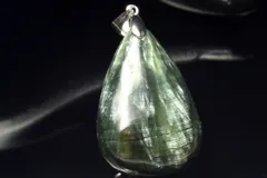 【１点物】シルバー925◇ロシア産 セラフィナイト　31x20mm　ドロップ ペンダントトップ パワーストーン 天然石 _PC9656
