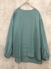 SHIPS colorｓ シップス レーヨン混 袖口ゴム バックボタン ブラウス シャツ グリーン系 ■◇ レディース