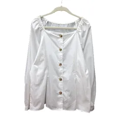 ジーユー GU ブラウス スクエアネック 長袖 XL 白 ホワイト /MN ●RY