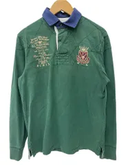 POLORALPH LAUREN (ポロラルフローレン) CUSTOM FIT 古着 長袖 ラガーシャツ Fall Golf Tournament エルボーパッチ S グリーン メンズ/028