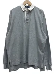 POLORALPH LAUREN (ポロラルフローレン) 古着 ラガーシャツ 長袖ポロシャツ ワンポイント刺繡 L グレー メンズ/028