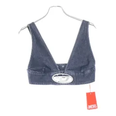 DIESEL (ディーゼル) DE-ELLY-S メタルDロゴ デニムブラトップ タンクトップ インナー グレー レディース