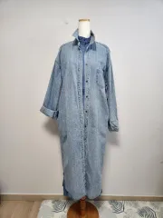 デニム ロング ワンピース ONE PIECE ジャケット スタイル (傷なし 98% / タグ費含む)