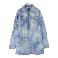 DIESEL (ディーゼル) ウォッシュ加工 ジップアップ デニムワンピース ライトブルー レディース