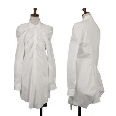 ジュンヤワタナベ コムデギャルソンJUNYA WATANABE COMME des GARCONS コットンカーブ切替ギャザーシャツワンピース 白M