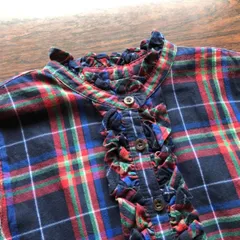 Ralph Lauren　ラルフローレン　チェック　フリル使い長袖ワンピース　120cm