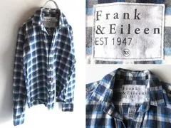 Frank&Eileen フランク&アイリーン BARRY コットン チェックシャツ 開襟 ブラウス XS ブルー ネイビー USA製 ドゥーズィエムクラス取扱