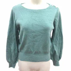 エニィスィス エニシス anySiS ニット カットソー 長袖 2 M 緑 エメラルドグリーン /YK