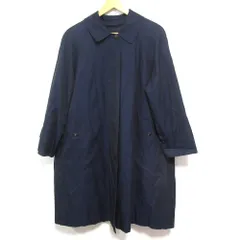 美品 BURBERRYS バーバリーズ バーバリー ヴィンテージ 裏地ノバチェック 比翼ボタン ライナー付き ステンカラーコート 9AR ネイビー レディース 古着 中古 USED