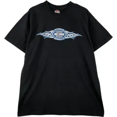 古着 00年代 ハーレーダビッドソン Harley-Davidson ファイヤーパターン モーターサイクル バイクTシャツ USA製 メンズL相当/eaa613489