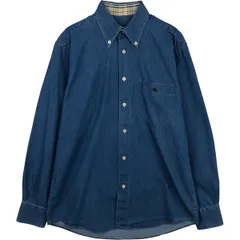 古着 バーバリー Burberry's LONDON 長袖 ボタンダウンデニムシャツ メンズM相当/eaa614728