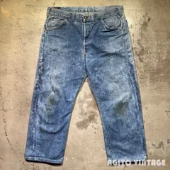 ~70's Lee RIDERS 200B デニムパンツ ボタンフライ サイド黒タグ 片耳 青耳 セルヴィッジ レア W38 USA製