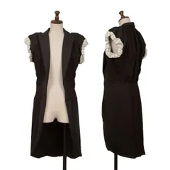 ジュンヤワタナベ コムデギャルソンJUNYA WATANABE COMME des GARCONS 異素材切替ノースリーブロングジャケット 黒Sのサムネイル