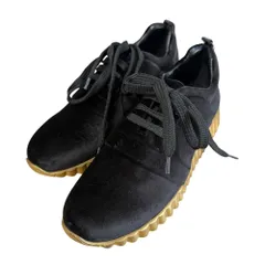 未使用 Salvatore Ferragamo サルヴァトーレフェラガモ スエード レースアップ ローカット スニーカー 6 23cm相当ブラック レディース 古着 中古 USED