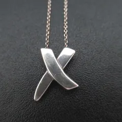 美品 Tiffany&Co ティファニー パロマピカソ 925SV キス クロスネックレス シルバー レディース 古着 中古 USED