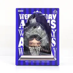 【三重店】ポップマート スカルパンダ× ウェンズデー コラボ ぬいぐるみ (SKULLPANDA x Wednesday)【731-C715】