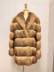 毛皮 フォックス ファーコート ブラウン ショールカラー - メルカリ