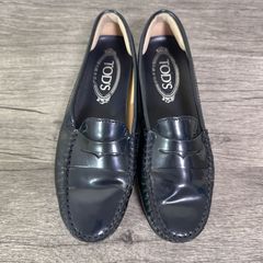 TOD'S】トッズ ドライビングシューズ ゴンミーニ シボ革 濃紺 24cm