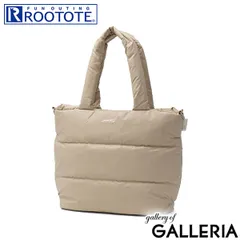 ルートート トートバッグ レディース 大きめ ファスナー付き ROOTOTE A4 軽量 通勤 カジュアル ブランド 旅行 軽い 通学 横型 ダウン トート 肩掛け FEATHER ROO FE.ミディアム.モデレート-A 3682 Beige