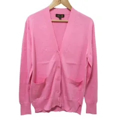 良品 DRAWER ドゥロワー 18Gコットンシルク ニット カーディガン 6515-106-0432 1 ピンク レディース 古着 中古 USED