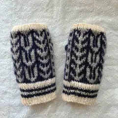 ハンドウォーマー　模様編み