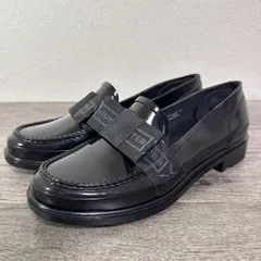 訳あり HUNTER ウィメンズ リファインドボウグロスペニーローファー WFF1096RGL 完全防水 レインシューズ UK5 24cm 黒 ※テープ貼付