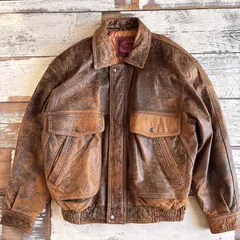 ヴィンテージ レザージャケット A-2 フライトジャケット 本革 羊革 古着 ブラウン