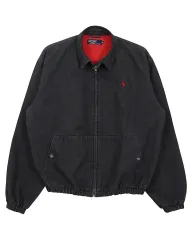 1990年代 POLO RALPH LAUREN(ポロラルフローレン) デニム ハリントンジャケット ブラック SWINGトップ ヴィンテージ