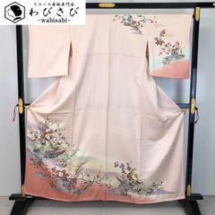 D804 訪問着 枝垂れ桜 金駒刺繍 正絹 着物 袷 未使用極美品 - メルカリ