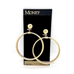美品★MONET モネ イヤリング ゴールド フープ ヴィンテージ 大ぶり