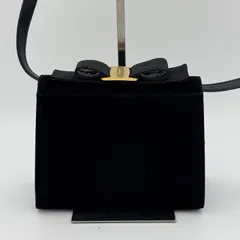 Salvatore Ferragamo サルヴァトーレフェラガモ ヴァラリボン ガンチーニ ショルダーバッグ スエード レザー 黒 ブラック