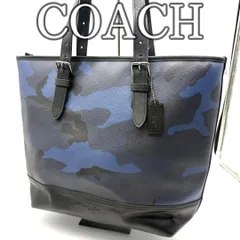 COACH コーチ トートバッグ ブルーカモフラージュ PVC レザー A4収納 肩掛け 大容量 迷彩 カモ柄 ビジネストート メンズ レディース 通勤 通学 カジュアル デイリー ユニセックス ブラック ブルー