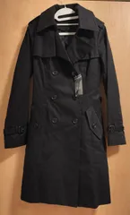未使用　ユニクロ　Sサイズ　黒ブラック　トレンチコート　ライナー取り外し可　ウエストベルト付き　春秋にも◎