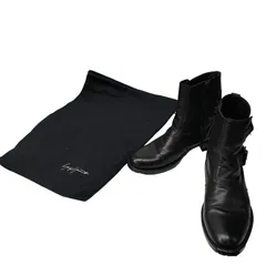 Yohji Yamamoto +NOIR レザーダブルベルトサイドジップショートブーツ シューズ 靴 クツ ヨウジヤマモト レディース