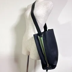 ROPE E'POR  Y BAG Shoulder L Yバッグ ショルダーバッグ A4可 ブラック×ライトグリーン