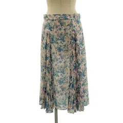 【美品】  PRADA / プラダ | 2017 | プリーツ切替 総柄 ロングスカート | 40S | ホワイト/ブルー/レッド | レディース