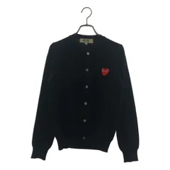 PLAY COMME des GARCONS / プレイコムデギャルソン | ハートワッペン ニット カーディガン | S | ブラック | レディース