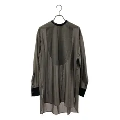 HYKE / ハイク | バックギャザー スリット オーバー ロングシャツ ブラウス | 1 | グレー | レディース