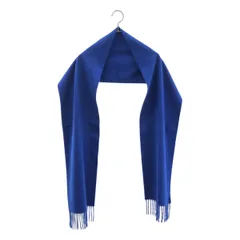 JOHNSTONS OF ELGIN / ジョンストンズオブエルガン | cashmere 100％ / カシミヤ フリンジ ストール マフラー / ユニセックス | ブルー