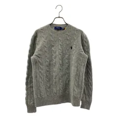 POLO RALPH LAUREN / ポロラルフローレン | ウール クルーネック ケーブルニット | S | グレー | メンズ