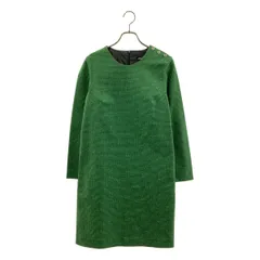 marimekko / マリメッコ | 総柄 ショルダーボタン ポケット付き ワンピース / 裏地付き | 34 | グリーン | レディース