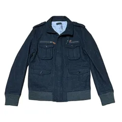 EDIFICE ミリタリージャケット 毛70％ アンゴラ15％ カシミヤ5％ made in JAPAN サイズ38 メンズS エディフィス