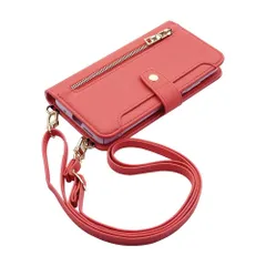 【訳アリ】 iPhone13 アイフォン13 対応 スマホショルダー 手帳型 スマホ ケース （手帳フラミンゴ) くすみカラー ニュアンスカラー 斜めがけ ストラップ 付き カード収納PUレザー 小銭入れ 財布型 ジッパー