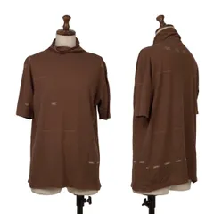 ヨーガンレールJURGEN LEHL グラフィックレーヨンコットンハイネックTシャツ 茶M