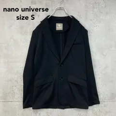 美品 nano universe ナノユニバース テーラードジャケット ブラック NUC73JK11200S 2ボタン センターベント 背抜き 肩パッドなし ストレッチ素材 ノッチドラペル フラップポケット フォーマル カジュアル ビジネス ★ ■■